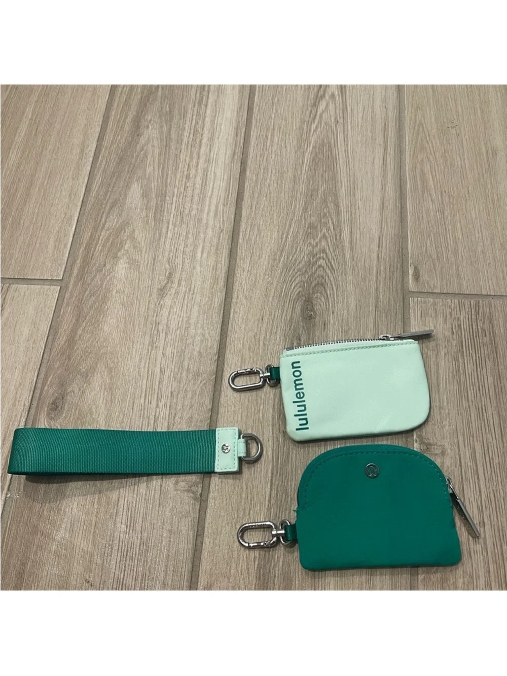 Lululemon Dual Pouch Wristlet Emerald Ice/ Mint Moment O/S W9FB8S